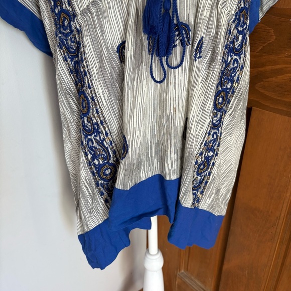 Anthropologie Floreat Small Lona Embroidered Beaded Tunic Top Bohemian Hippie - Picture 5 of 10